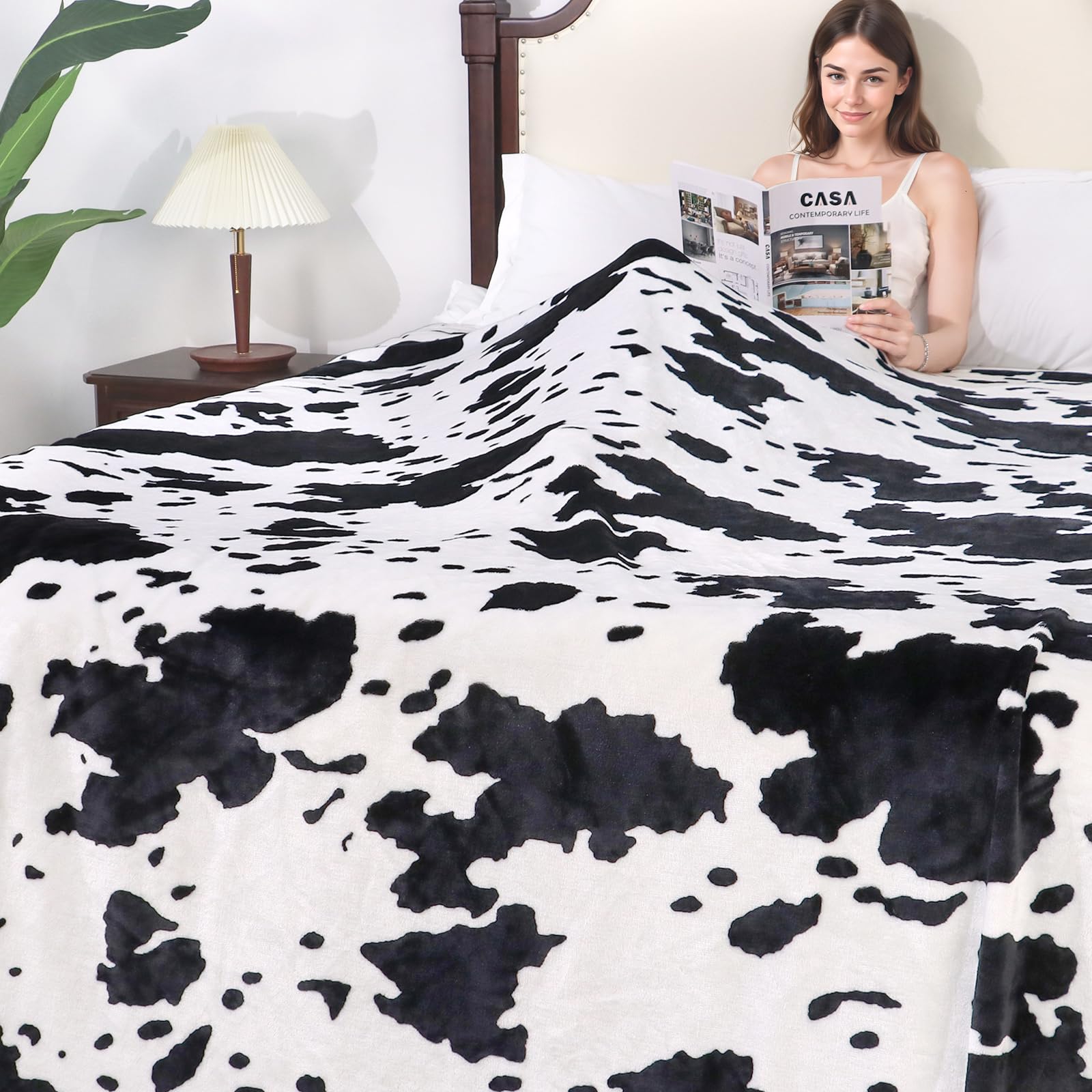 Manta de cama de tamaño Queen de microfibra con estampado