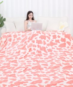 Manta de Rey para Cama 229x274cm Rosa Claro Suave Manta de