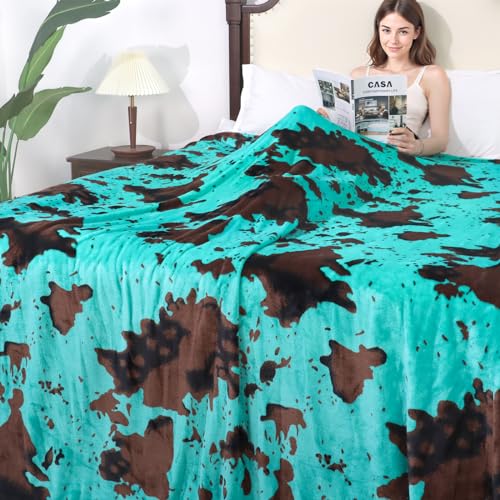 Manta Azul Oscuro Queen/Full Size Turquesa Extra Grande