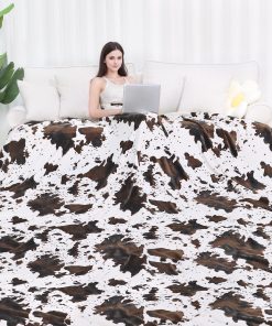 Manta de Rey de Franela para Sofá Negra y Blanca Suave