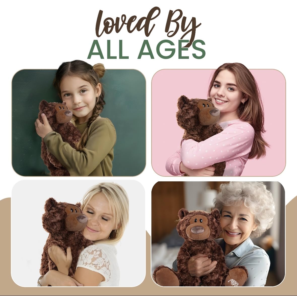 Peluche Oso de Peluche. Animal Relleno Ponderado para Niños - Imagen 4