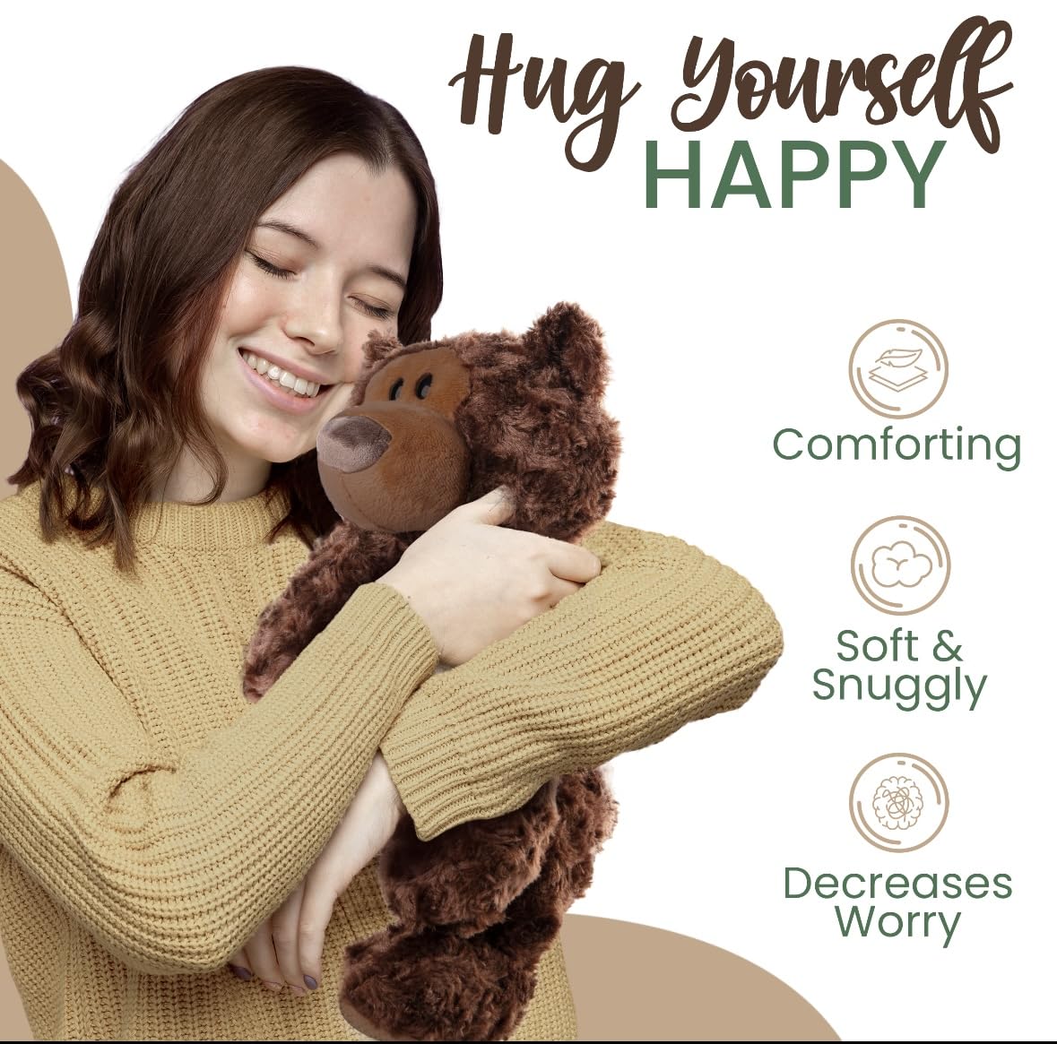 Peluche Oso de Peluche. Animal Relleno Ponderado para Niños - Imagen 3