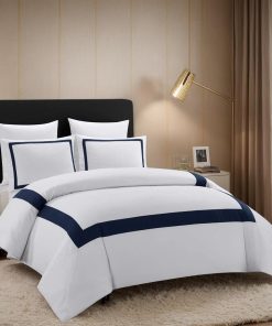 Juego de Funda Nórdica de Lujo de 3 Piezas -Azul Marino