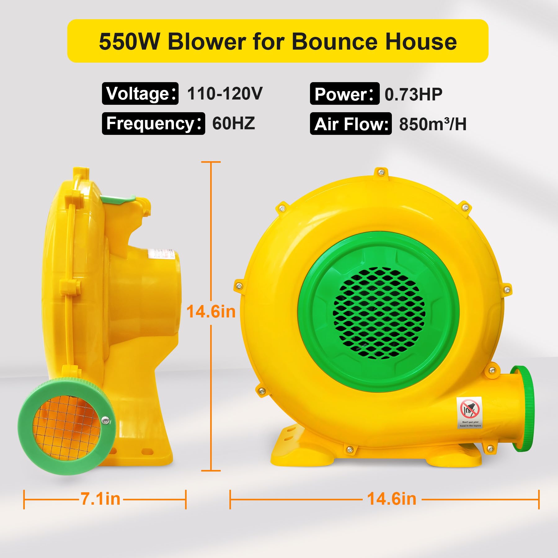 Soplador Huilynsen para Casa de Rebote - Soplador de 550W - Imagen 4