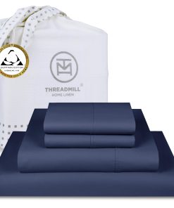 Juego de sábanas de algodón egipcio -Folkstone Azul