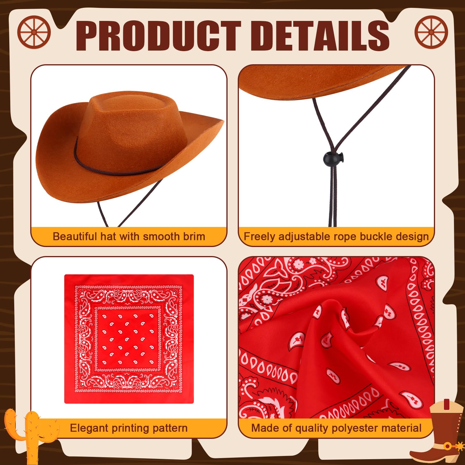 Conjunto de Fiesta de Vaquero de OBANGONG de 36 Piezas - Imagen 4