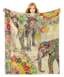 Manta de franela PINKBAY con elefante Africano, 50x60