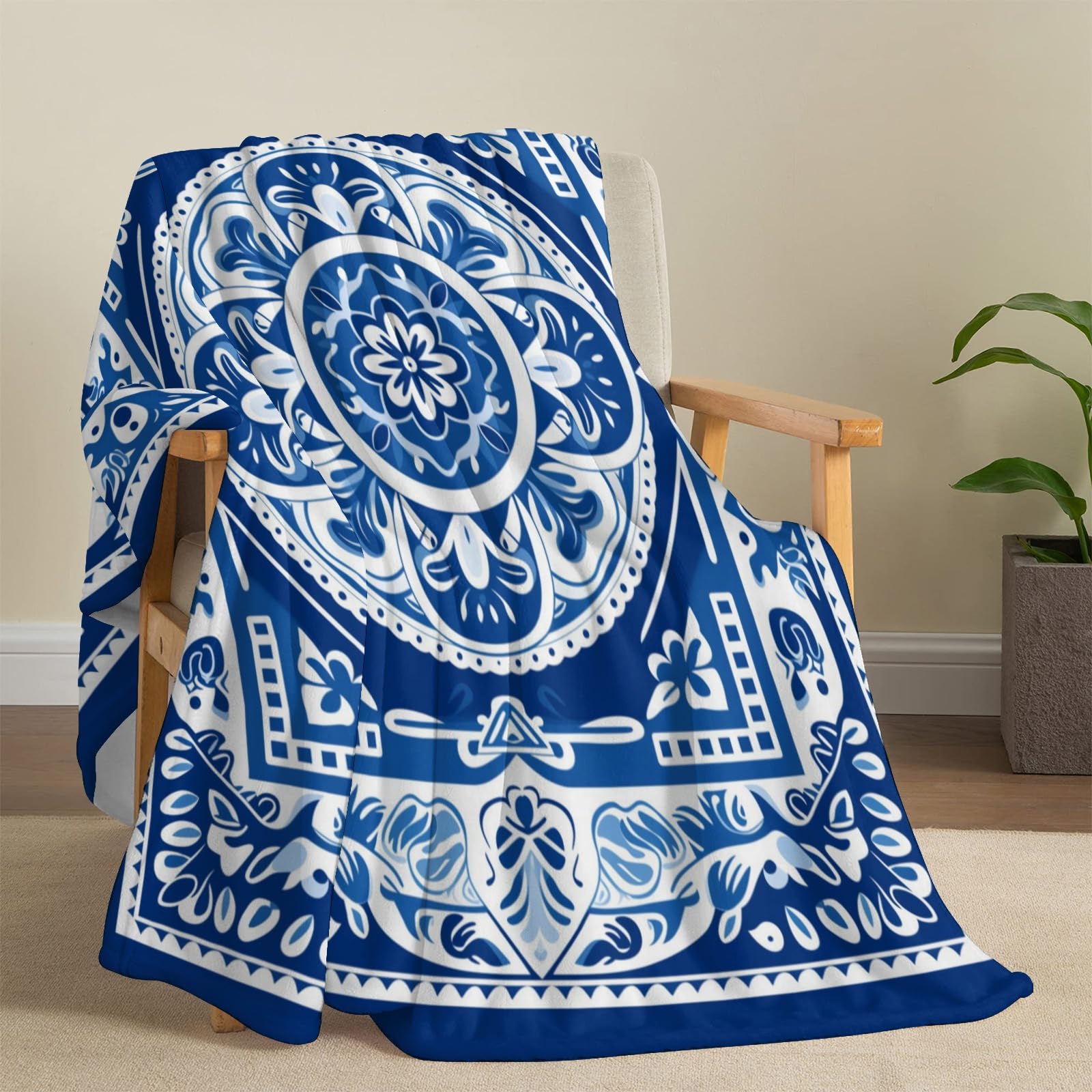 Manta de Franela PINKBAY Azul Blanco Porcelana 50�60in - Imagen 3