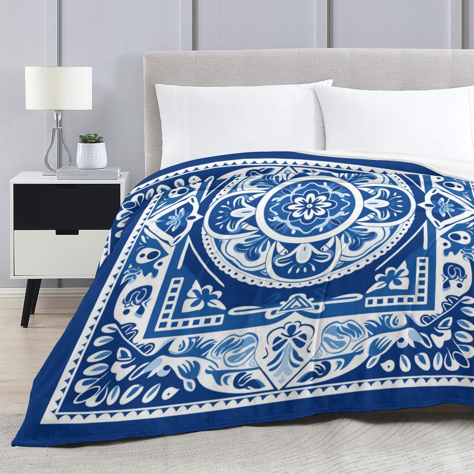 Manta de Franela PINKBAY Azul Blanco Porcelana 50�60in - Imagen 5