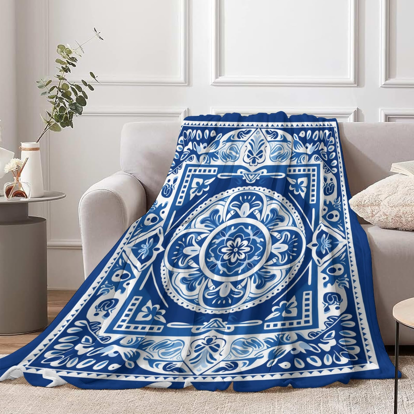 Manta de Franela PINKBAY Azul Blanco Porcelana 50�60in - Imagen 4