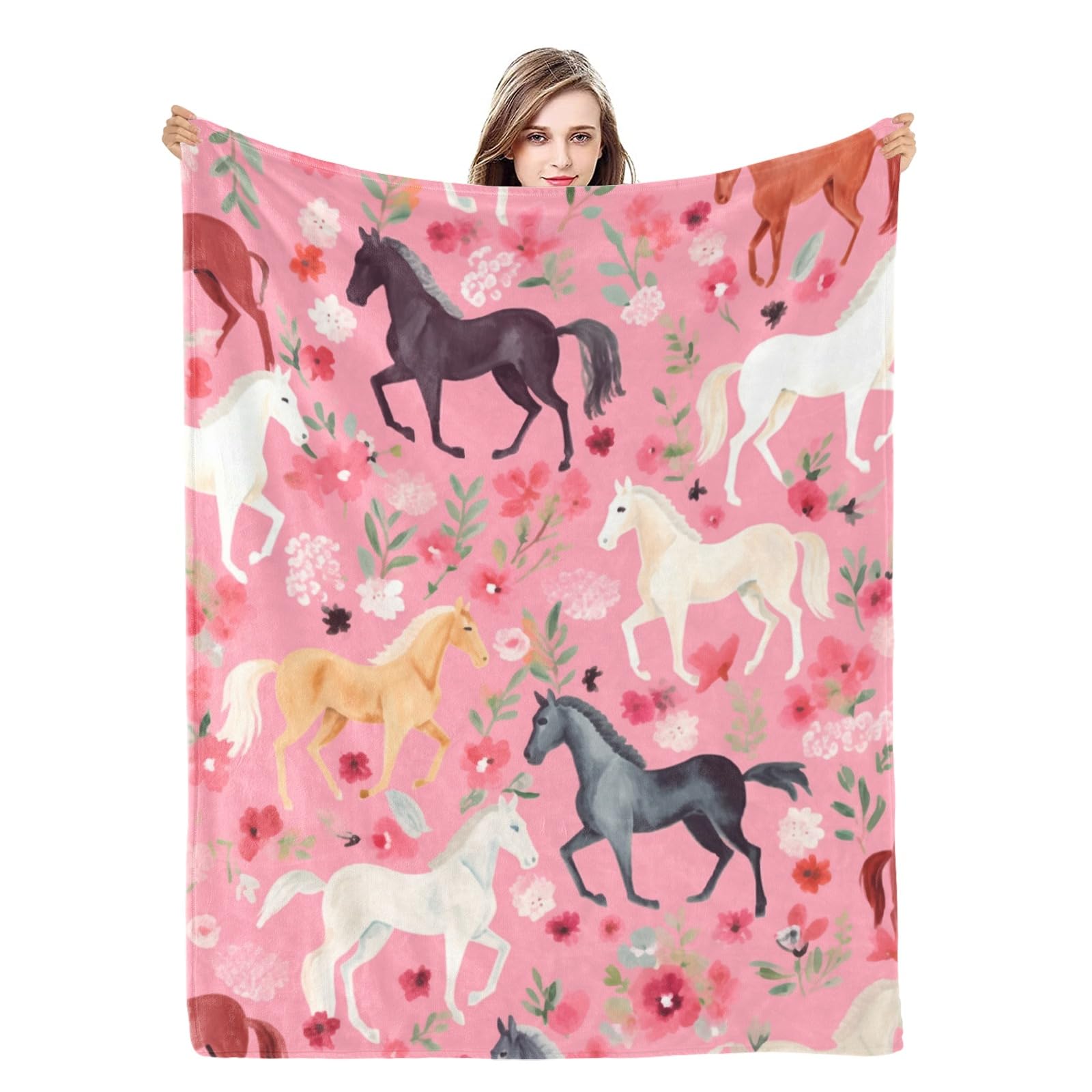 Manta de tiro Naniopick Pony Rosa Regalos para Niños,