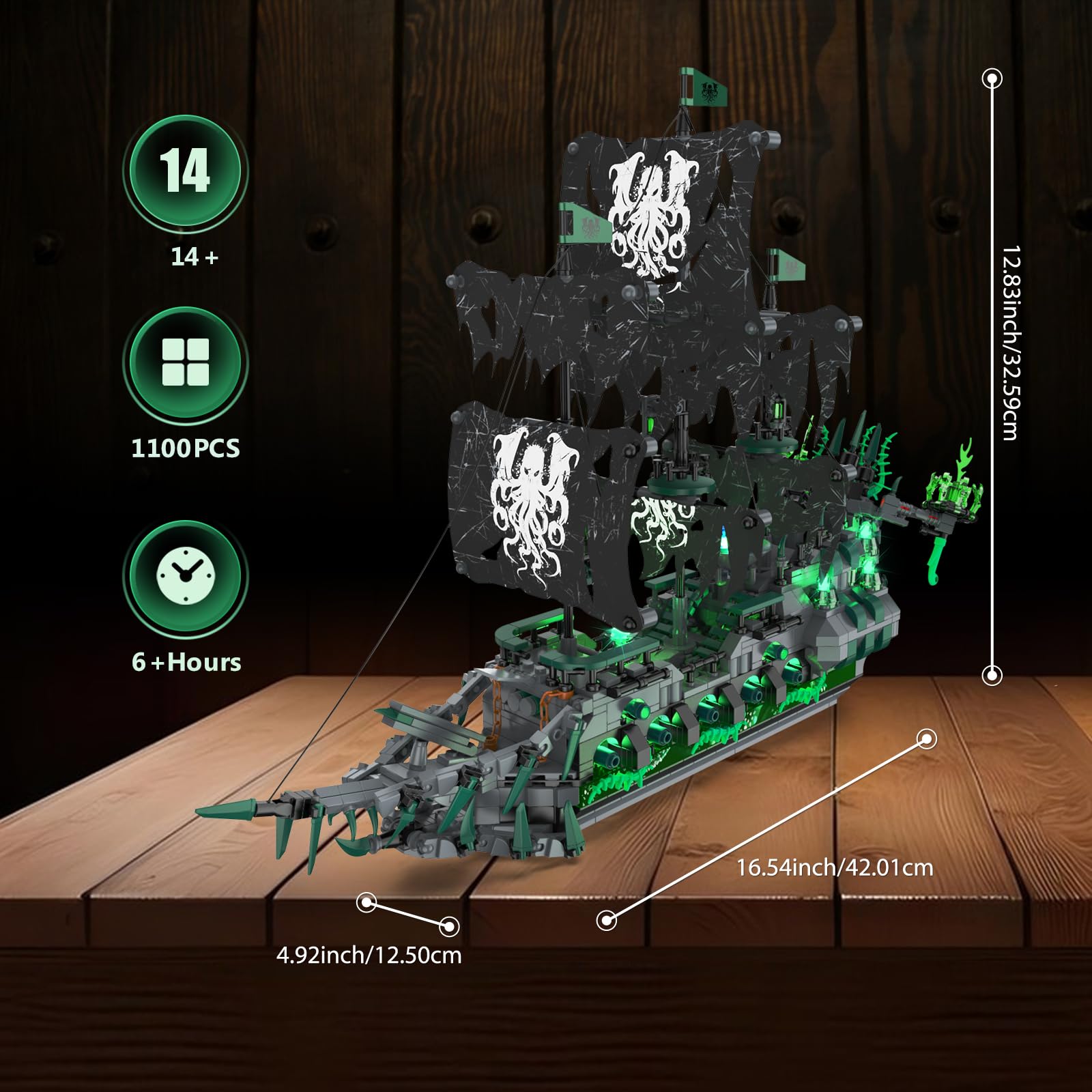 Kits de Construcción de Modelos de Barco NUTCRACKER Pirata - Imagen 3