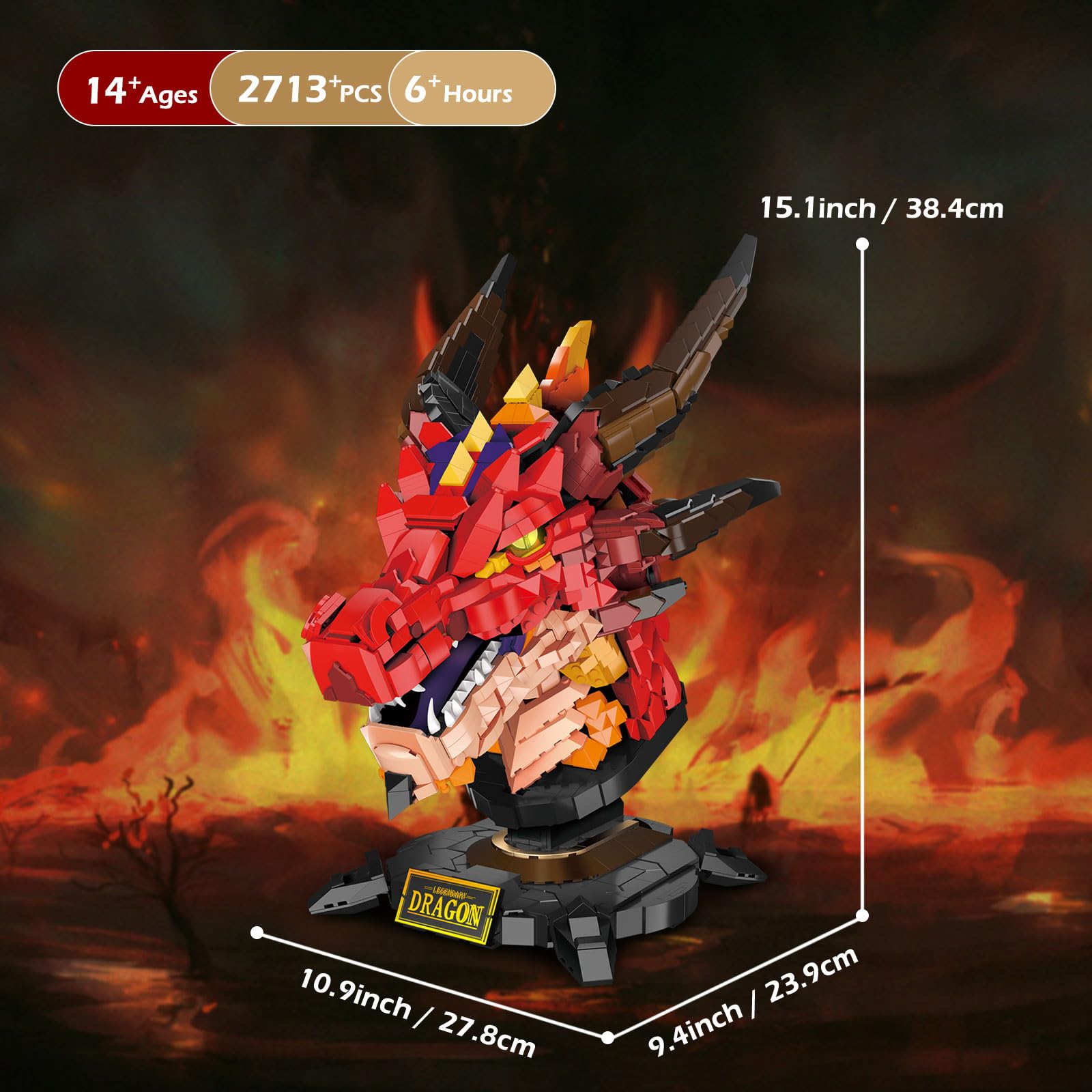 Set de Construcción de Cabeza de Dragón NUTCRACKER para - Imagen 3