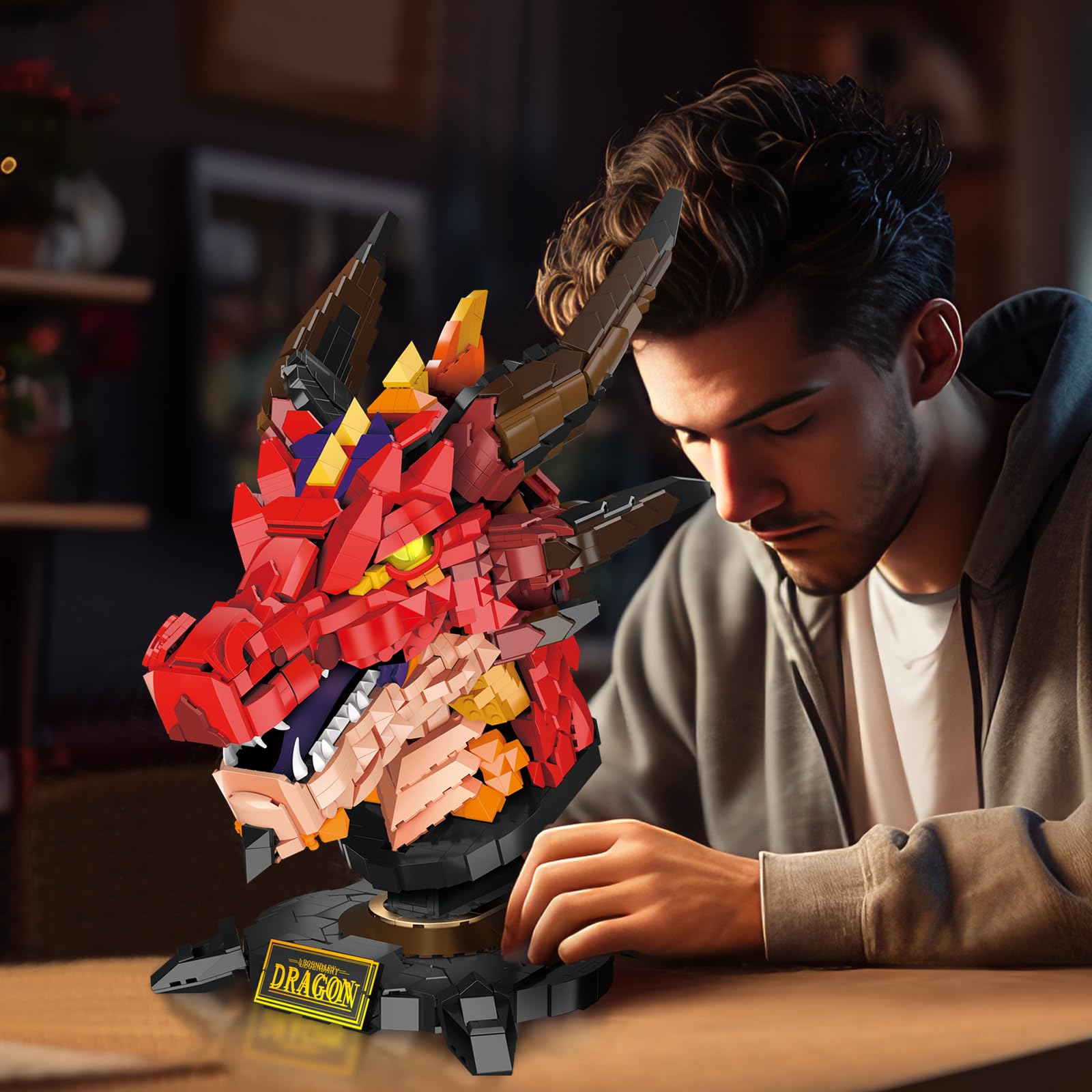 Set de Construcción de Cabeza de Dragón NUTCRACKER para - Imagen 6