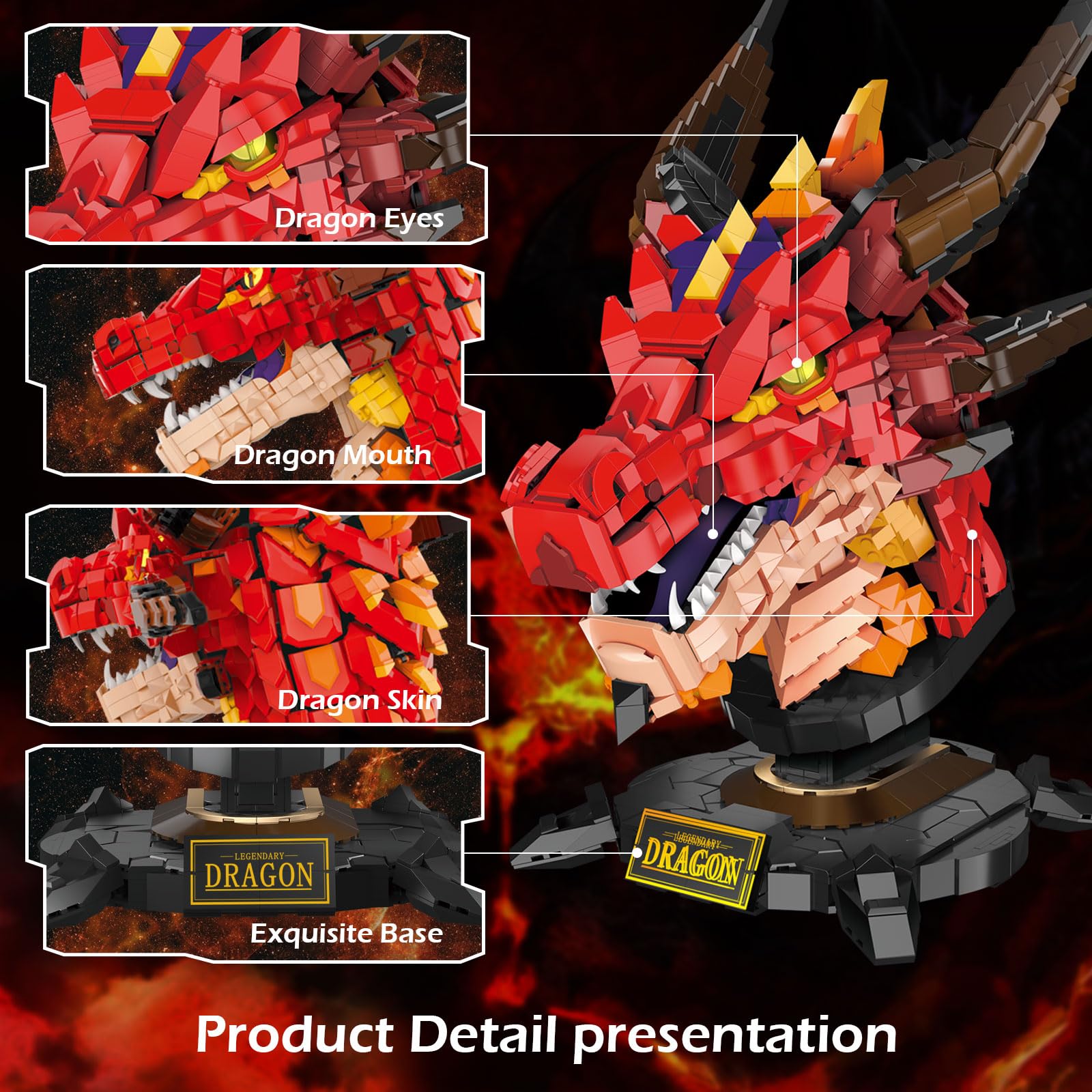 Set de Construcción de Cabeza de Dragón NUTCRACKER para - Imagen 4