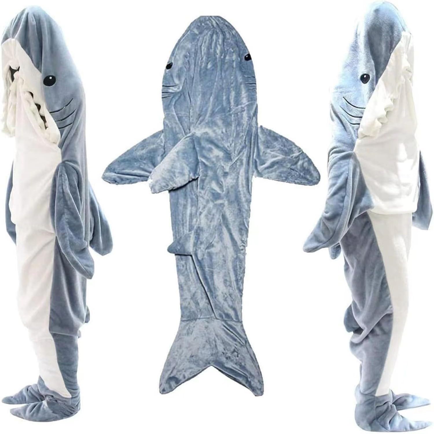 Disfraz de Tiburón para Adultos y Niños, Onesie de Tiburón