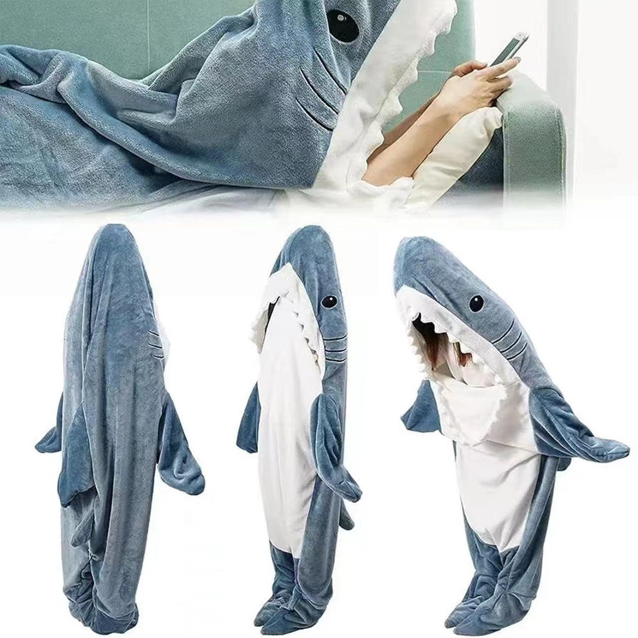 Disfraz de Tiburón para Adultos y Niños, Onesie de Tiburón - Imagen 4