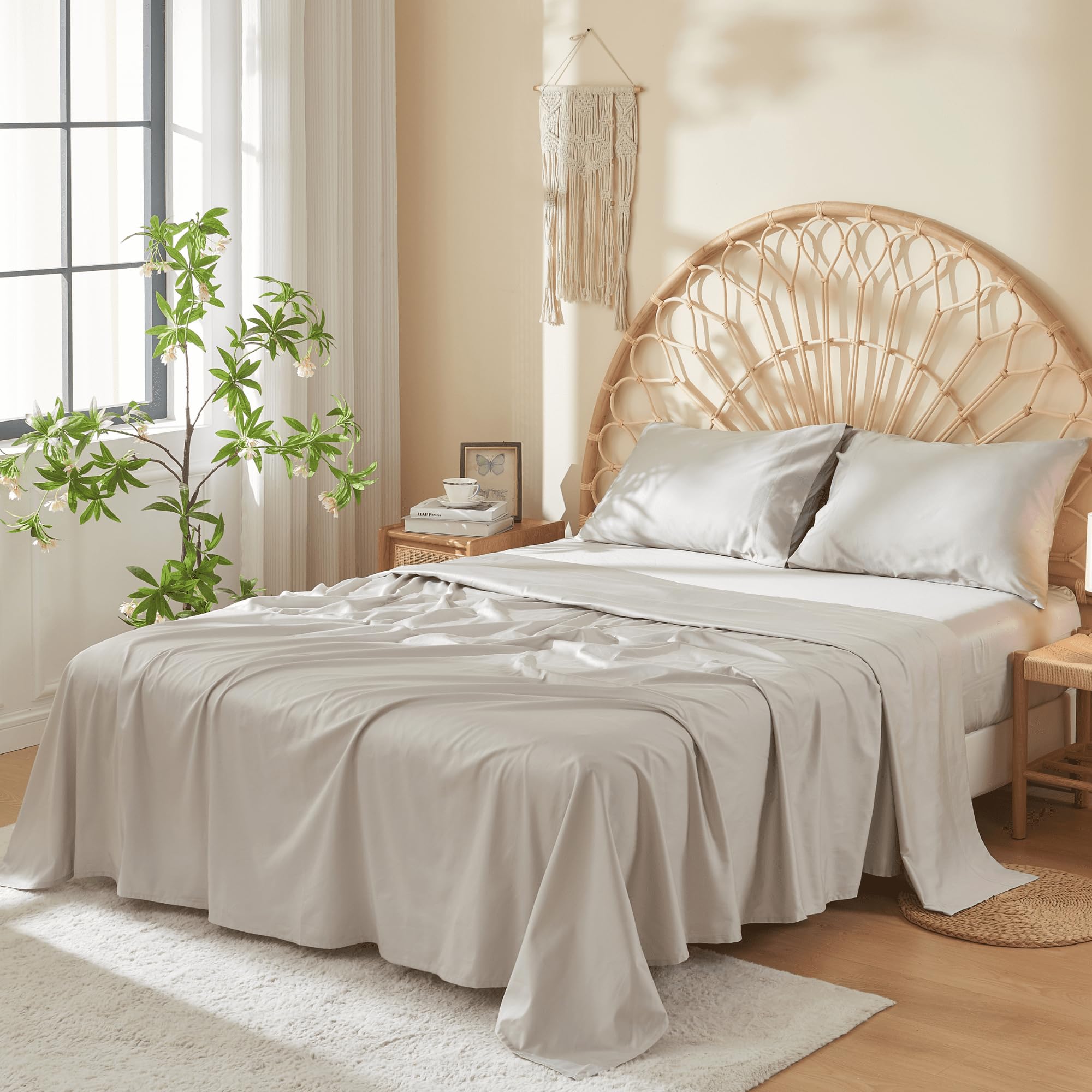 Juego de Sábanas 100% Algodón de Fibra -Dove