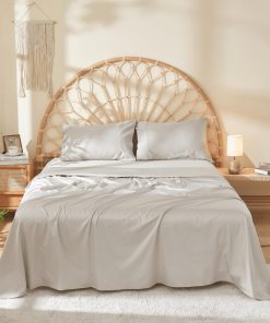 Juego de Sábanas de Algodón 100% DOZ, Suave Tejido de Satén