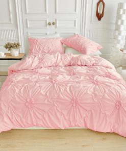Juego de Funda de Edredón Rvciby Pink Flower Tamaño Twin, 2