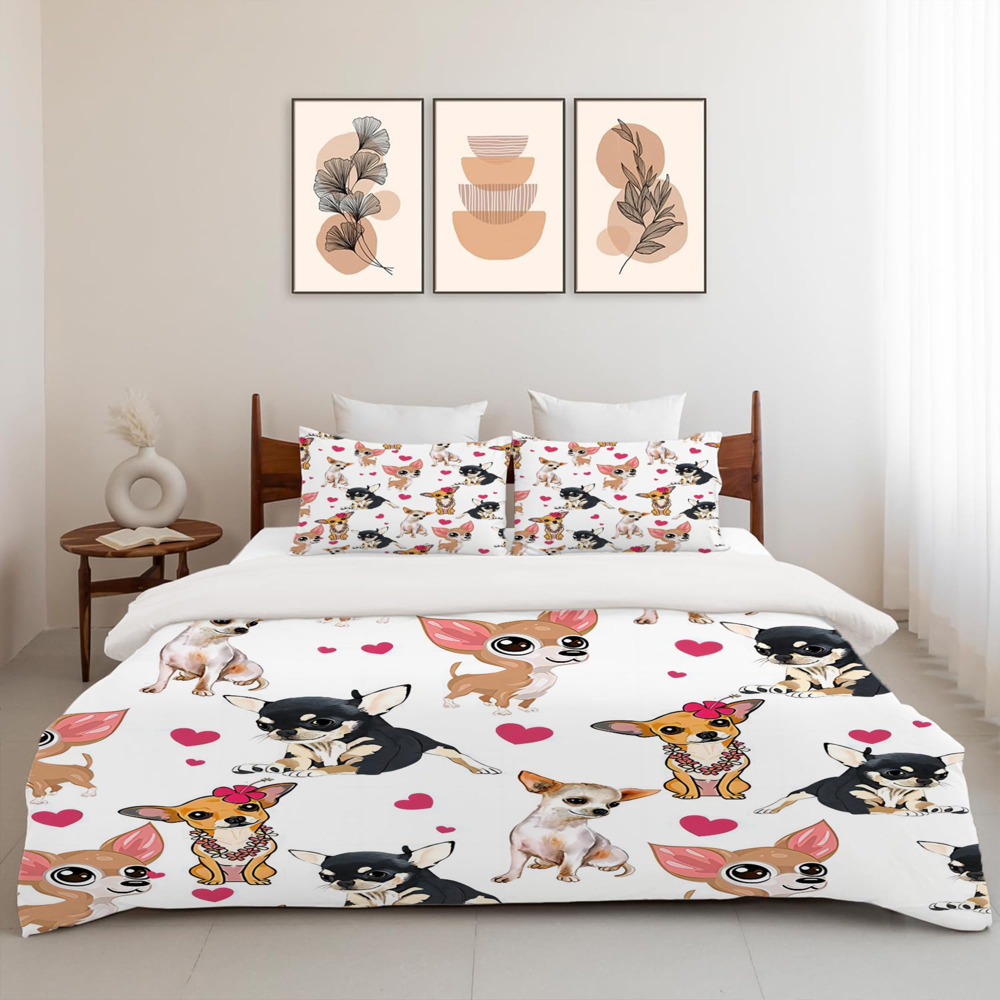Conjunto de ropa de cama lindo Chihuahua perrito funda de - Imagen 6