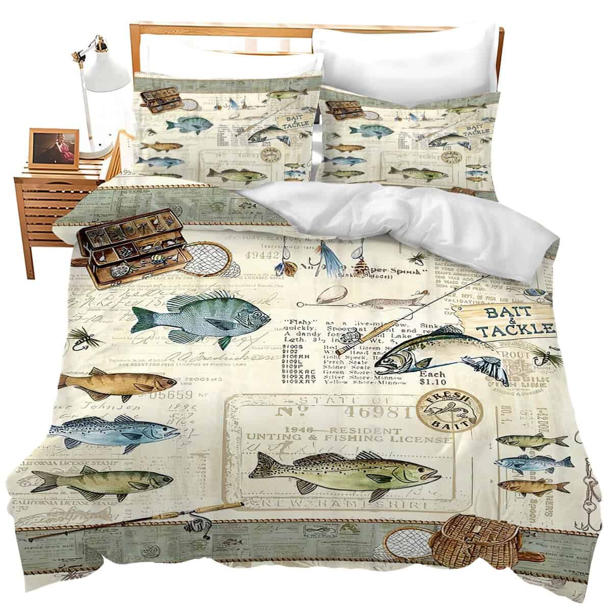 juego de cama de pesca Funda de edredón Juego de cama Pesca
