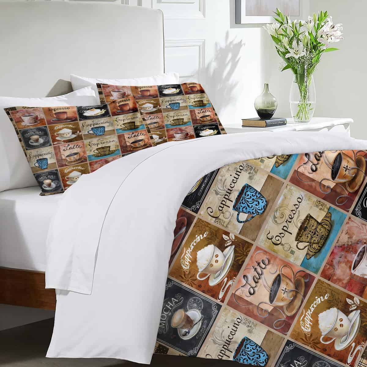 juego de ropa de cama de café Duvet Cover para twin full - Imagen 5
