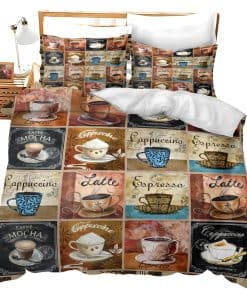 Set de Ropa de Cama de Café Cubierta de Edredón Café Tamaño