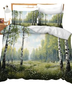 juego de ropa de cama Jerkboo Forest con árboles de abedul