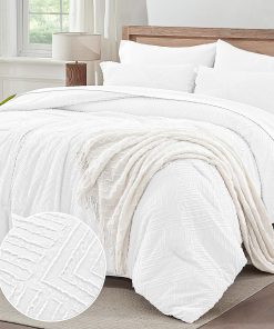 Juego de Colcha ChiXpace White Queen Size 7 Piezas - Ropa