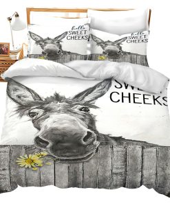 Set de Ropa de Cama Divertido Burro Fundas de Edredón Juego