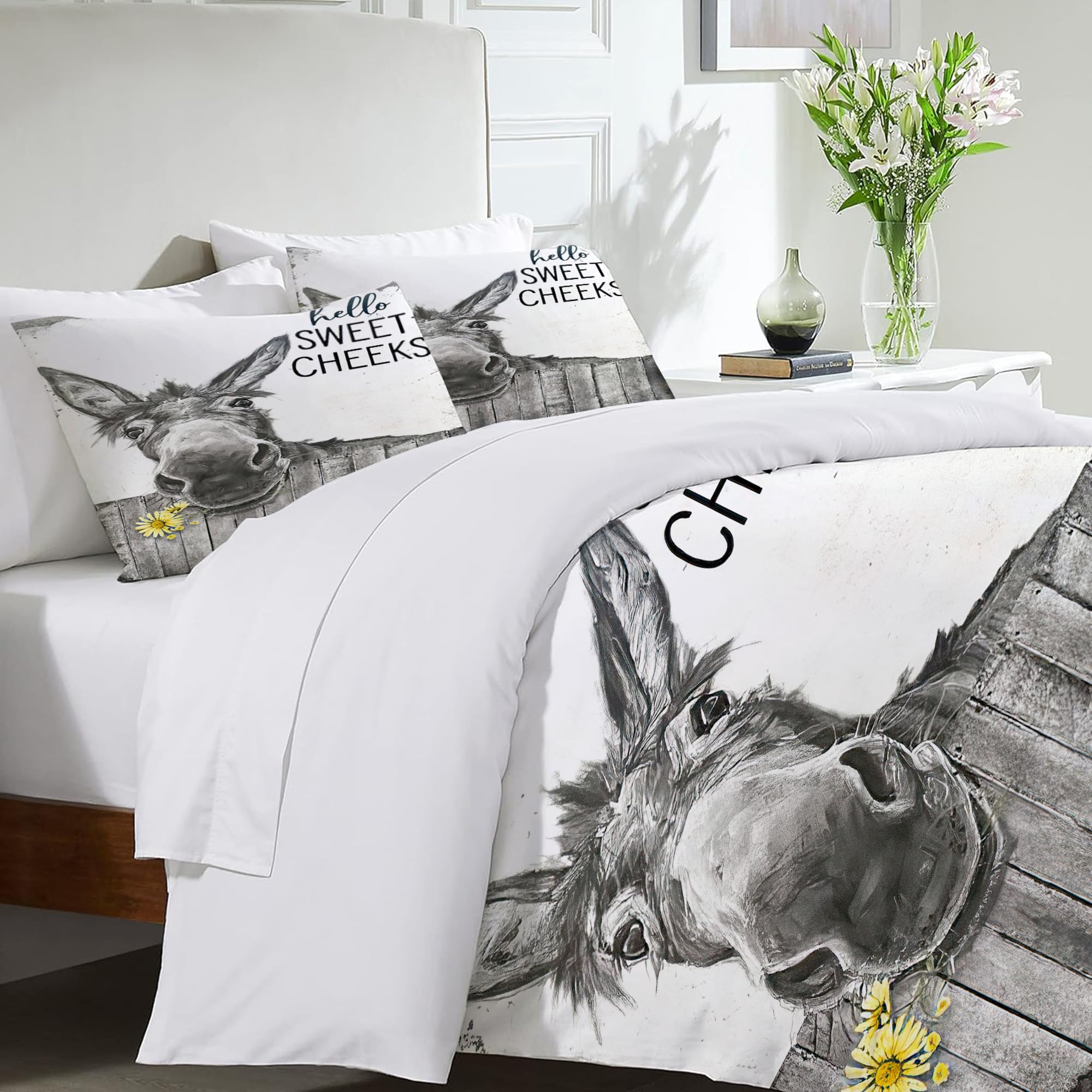 Set de Ropa de Cama Divertido Burro Fundas de Edredón Juego - Imagen 5