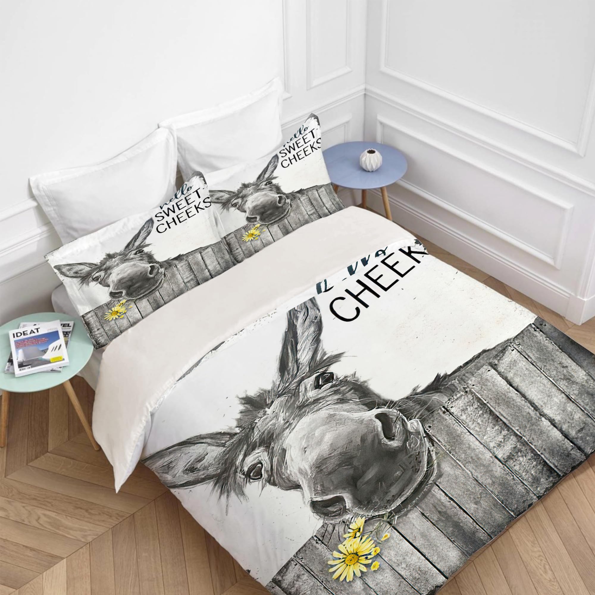 Set de Ropa de Cama Divertido Burro Fundas de Edredón Juego - Imagen 3