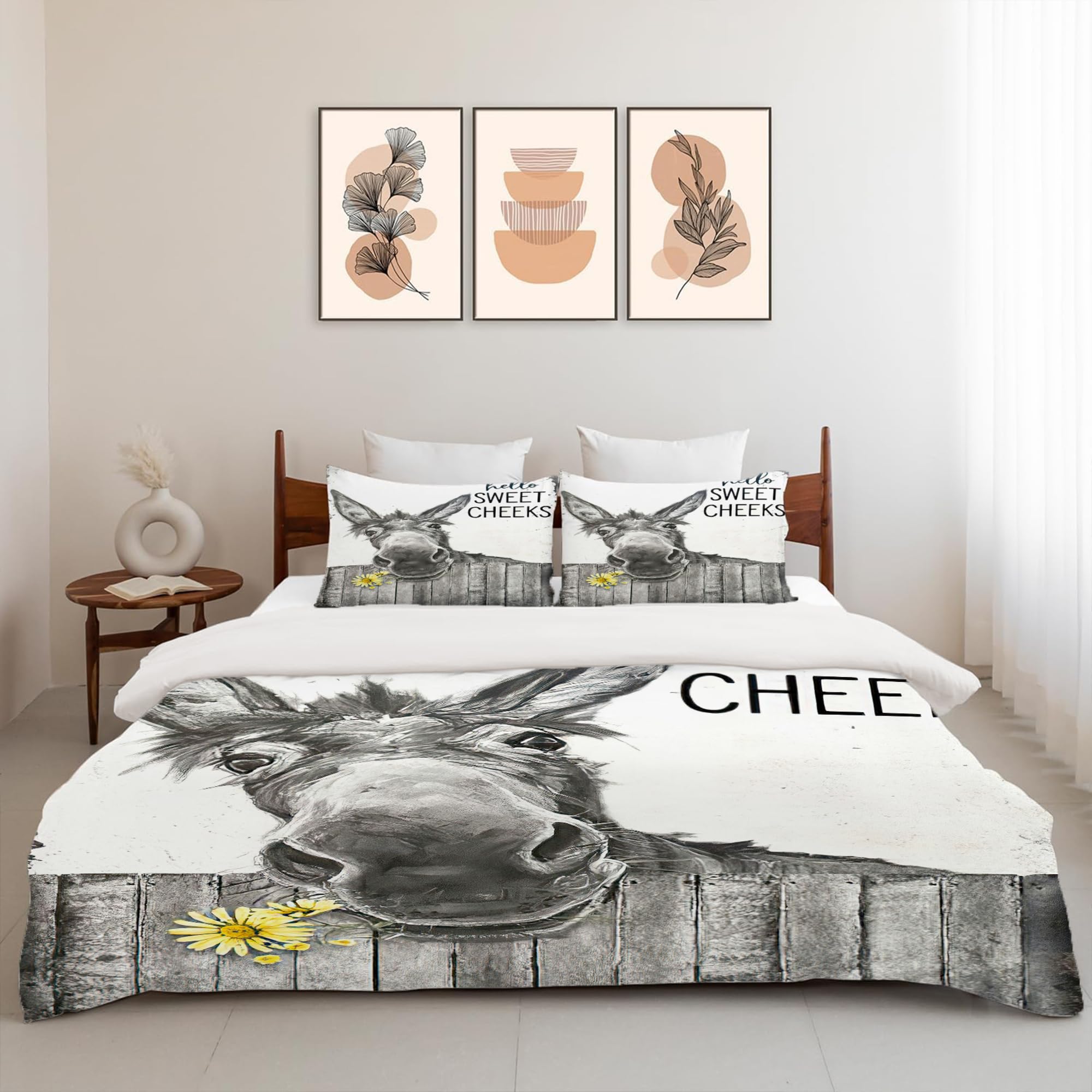 Set de Ropa de Cama Divertido Burro Fundas de Edredón Juego - Imagen 6