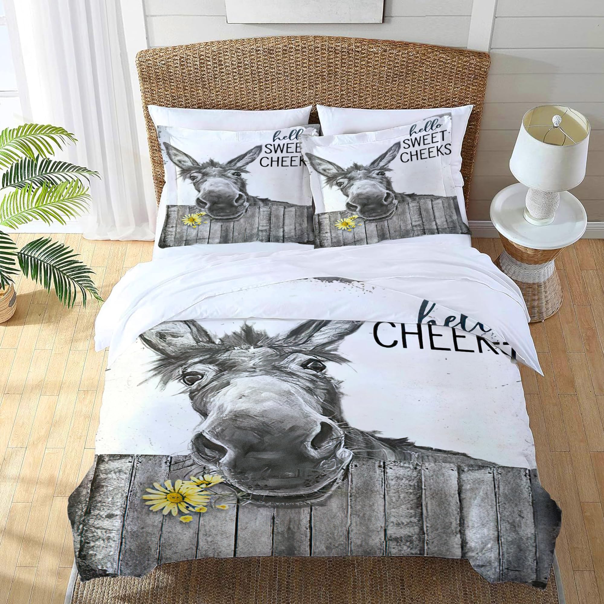 Set de Ropa de Cama Divertido Burro Fundas de Edredón Juego - Imagen 4