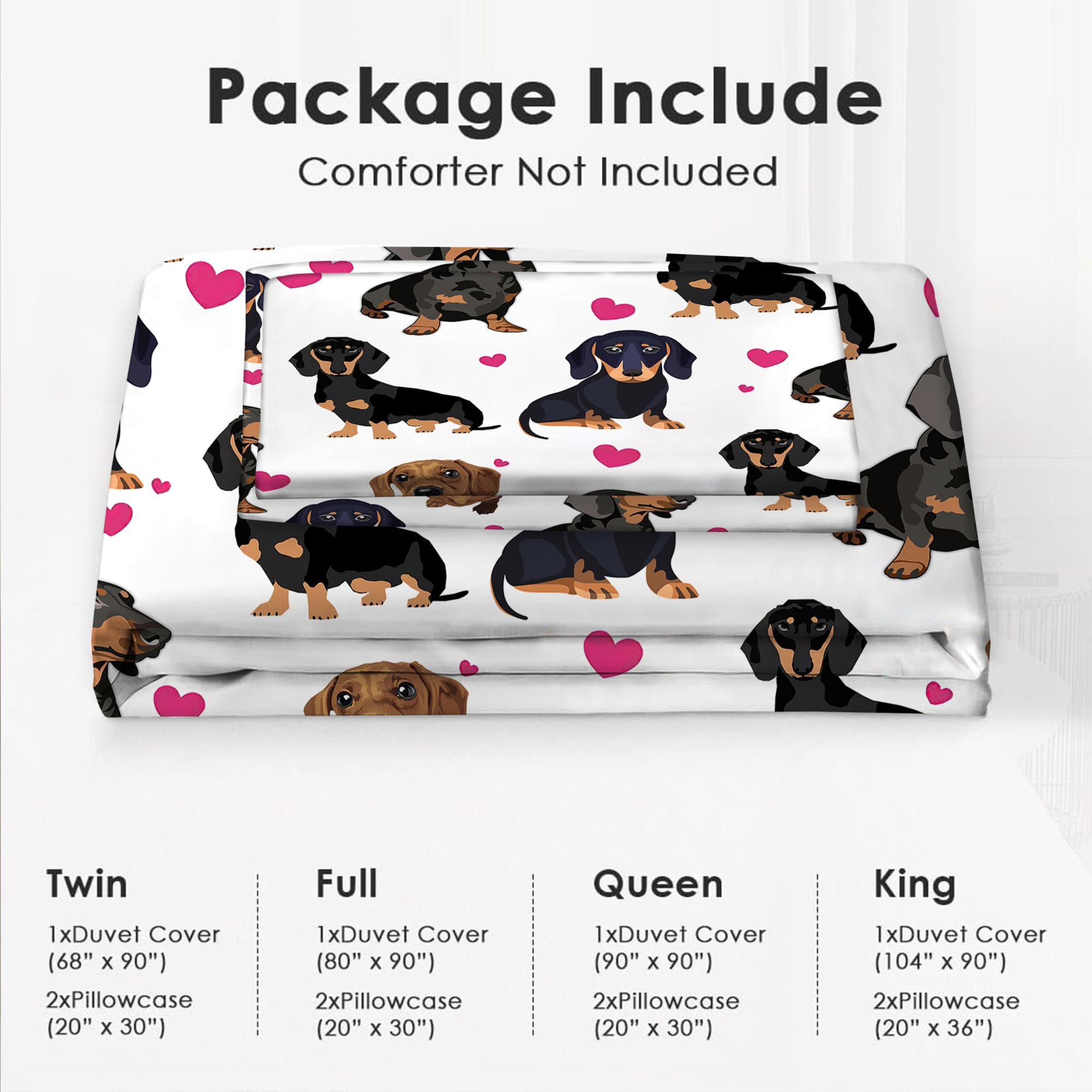 juego de cama lindo de perro salchicha Dachshund funda de - Imagen 7