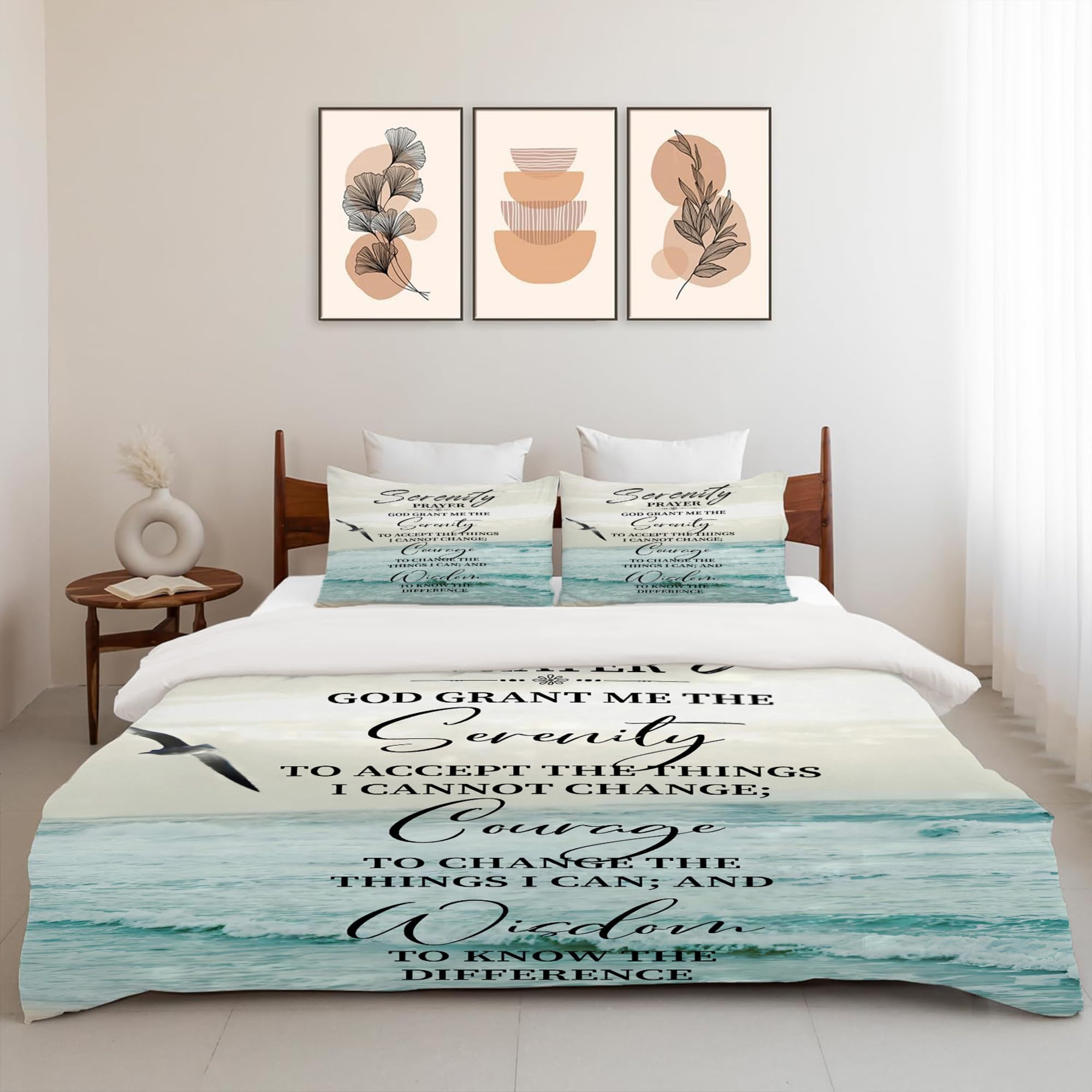 Set de Ropa de Cama Oración de la Serenidad Océano Marino - Imagen 6
