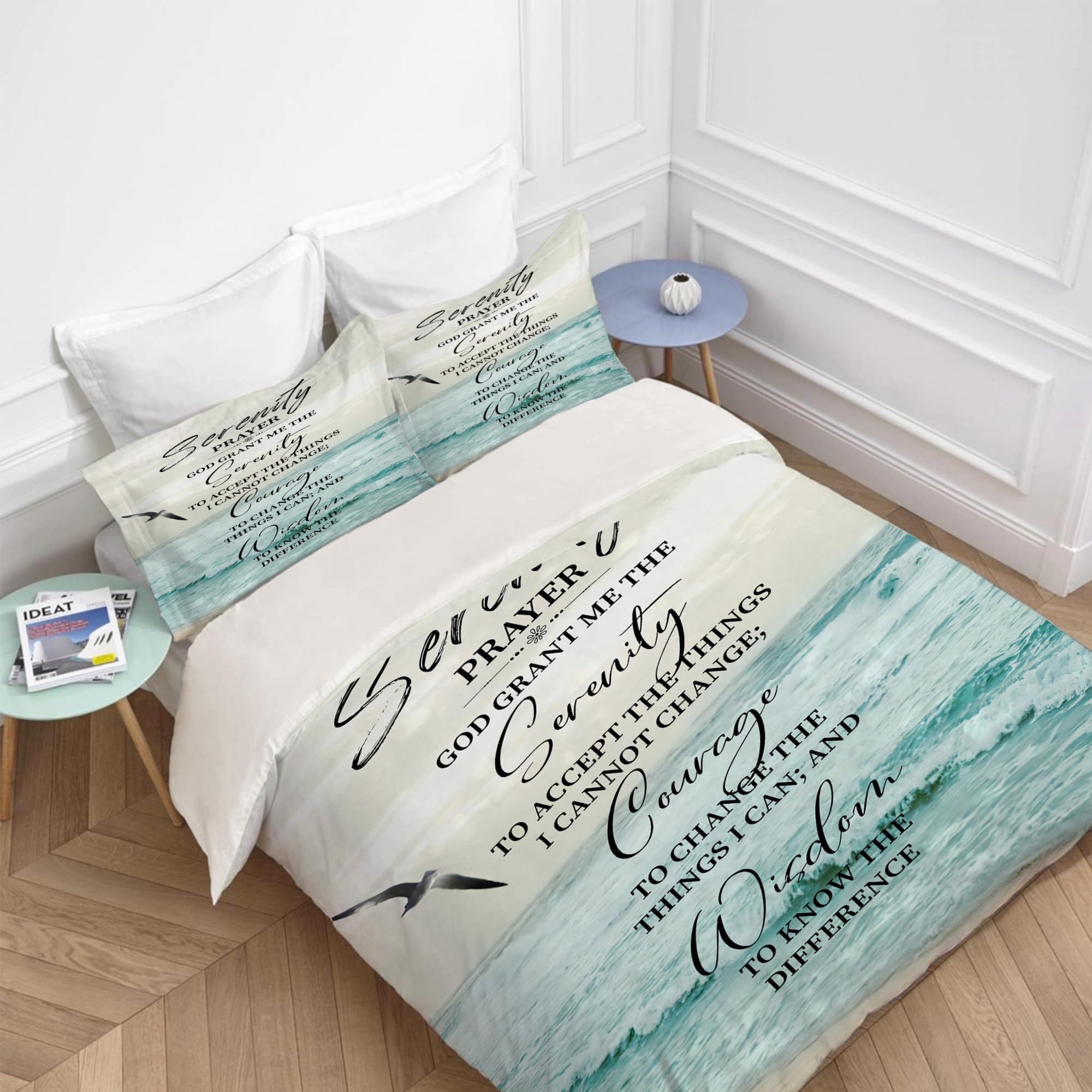 Set de Ropa de Cama Oración de la Serenidad Océano Marino - Imagen 3