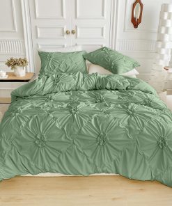 Juego de Funda de Edredón King Size Rvciby Verde con Diseño