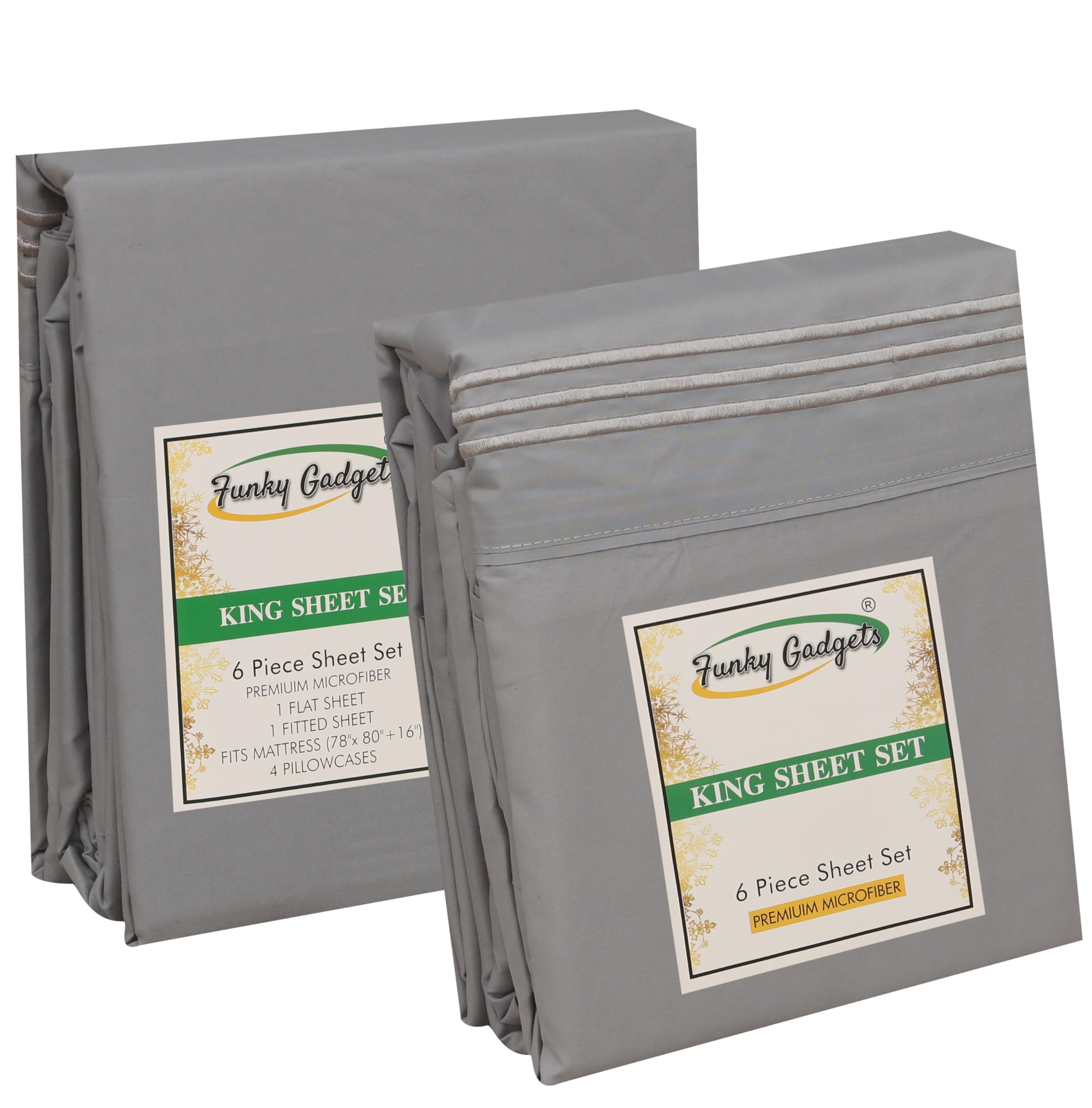 Juego de Sábanas King - 6 Piezas de Microfibra Suave Fácil