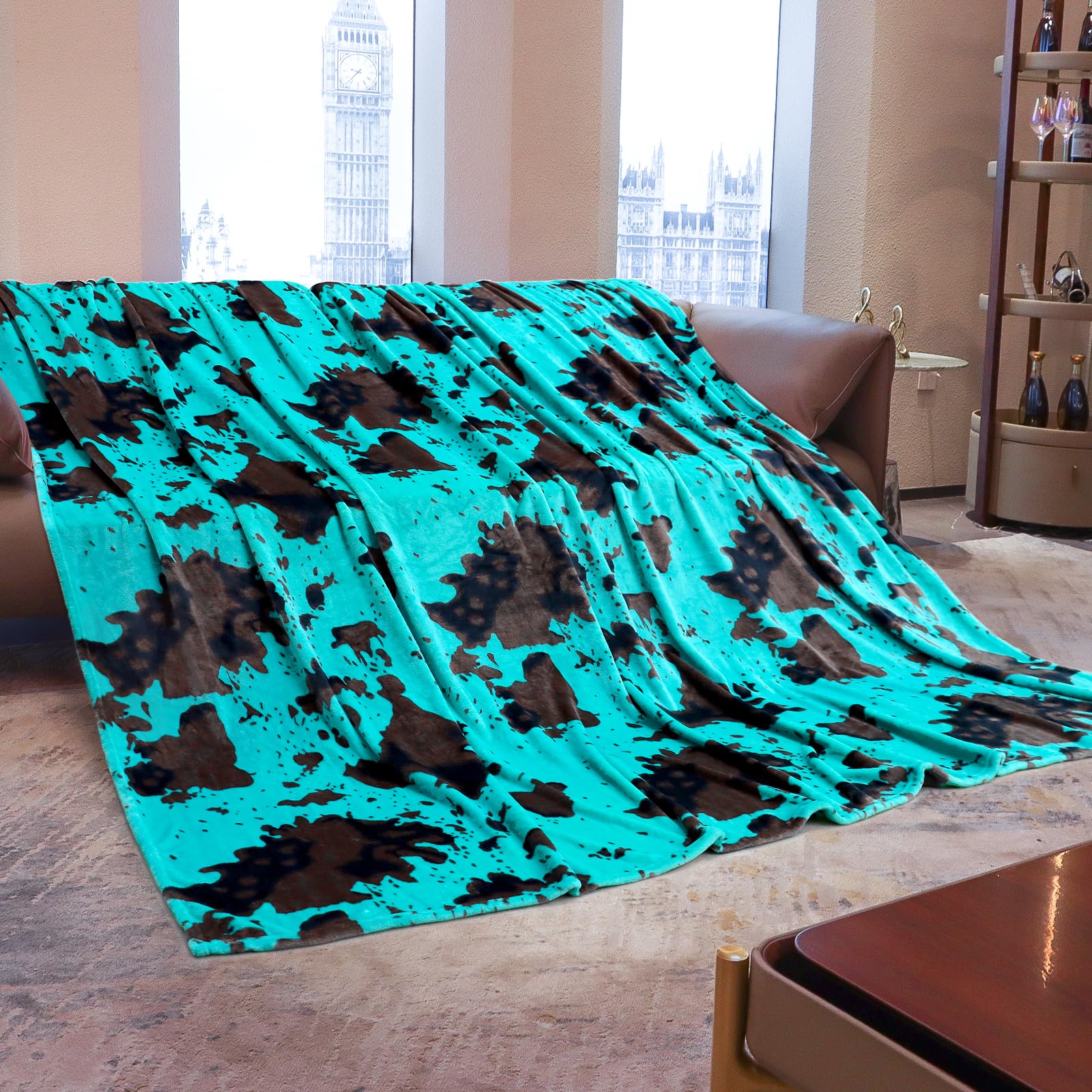 Manta de Turquesa Tamaño King Liviana Manta Cian para Niñas