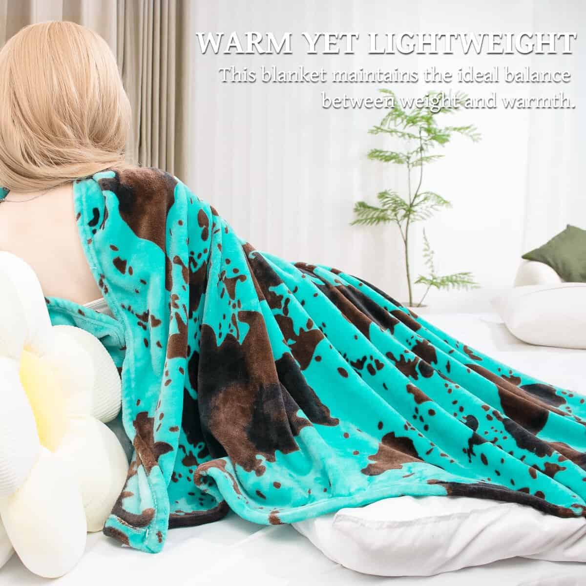 Manta de Turquesa Tamaño King Liviana Manta Cian para Niñas - Imagen 5