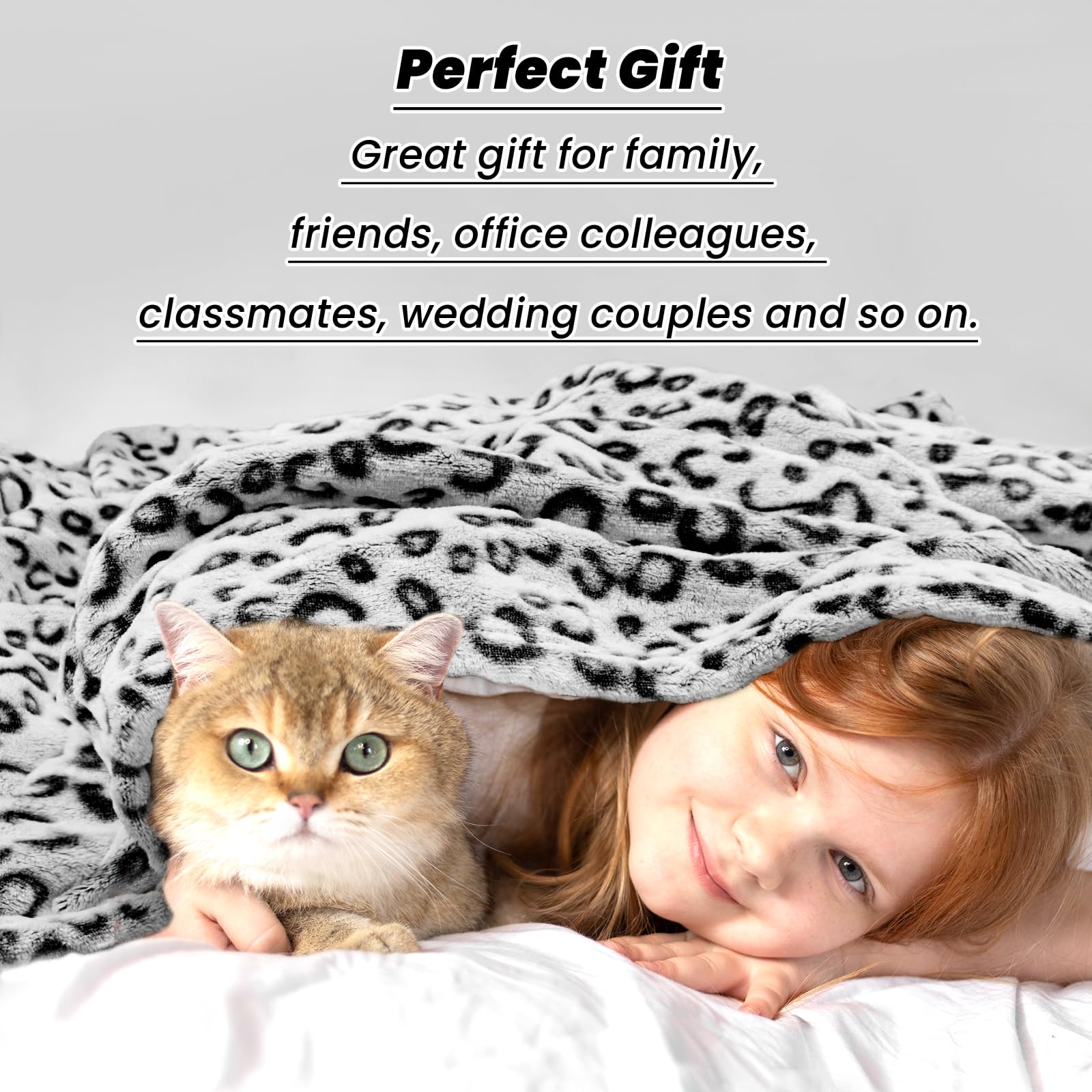 Manta de Leopardo de Tamaño Queen Gris Oscuro Manta Suave - Imagen 5