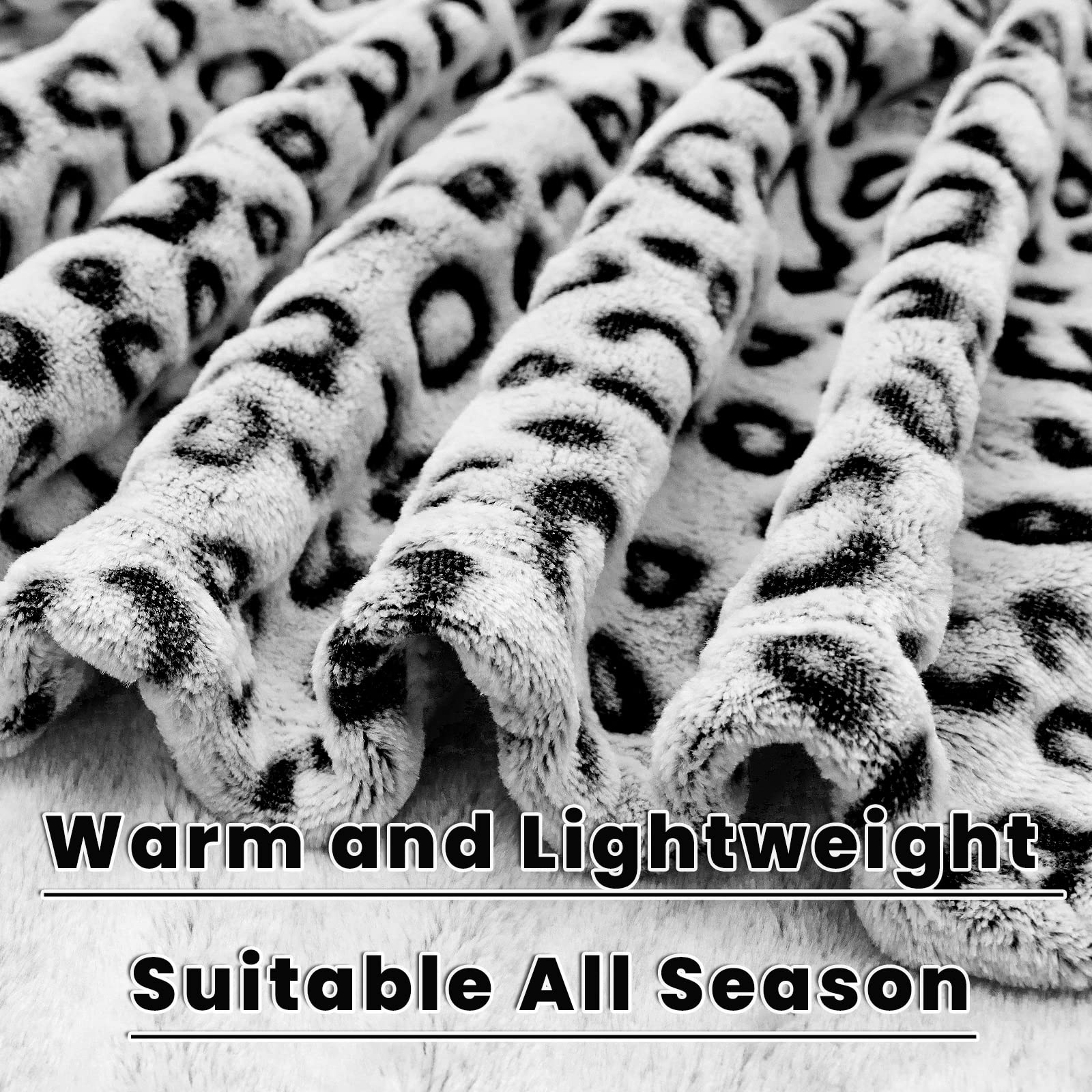 Manta de Leopardo de Tamaño Queen Gris Oscuro Manta Suave - Imagen 7