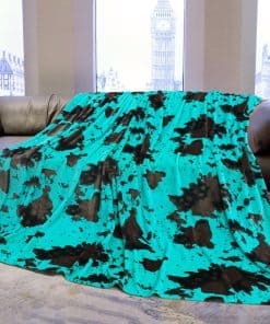 Manta Turquesa Tamaño Queen Ligera Manta de Lama Azul