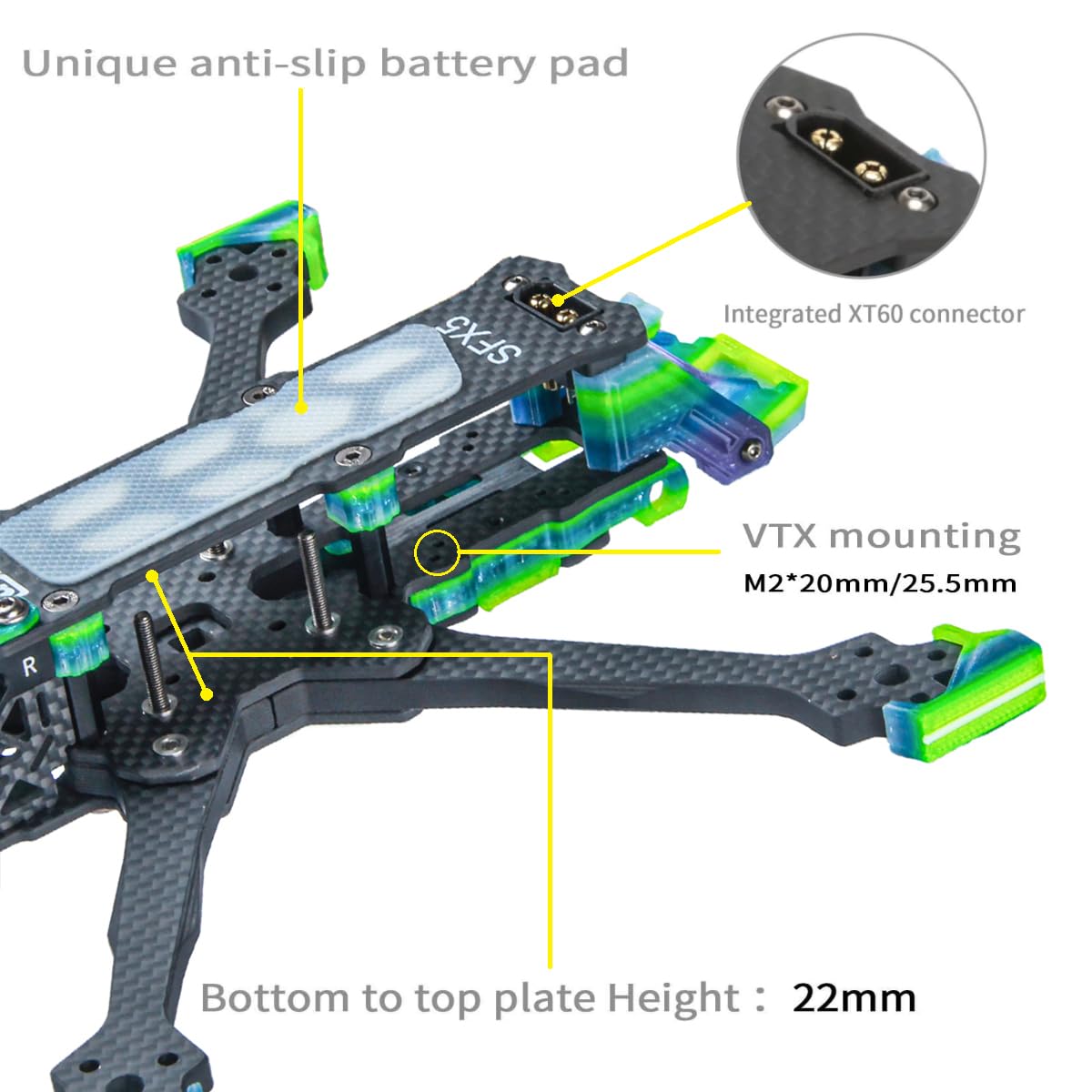 Kit de Marco de Drone FPV DYS de 5 pulgadas 225mm - Imagen 7