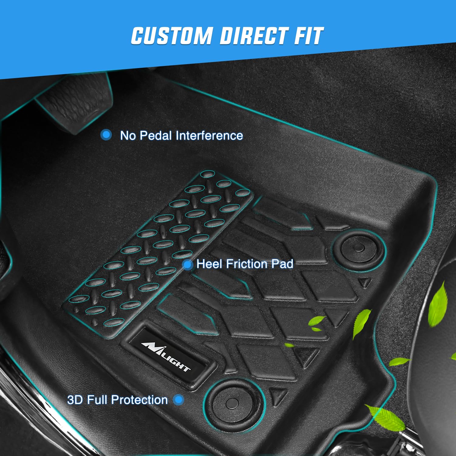 Tapetes de piso Nilight TPE para Nissan Altima 2013 2014 - Imagen 3