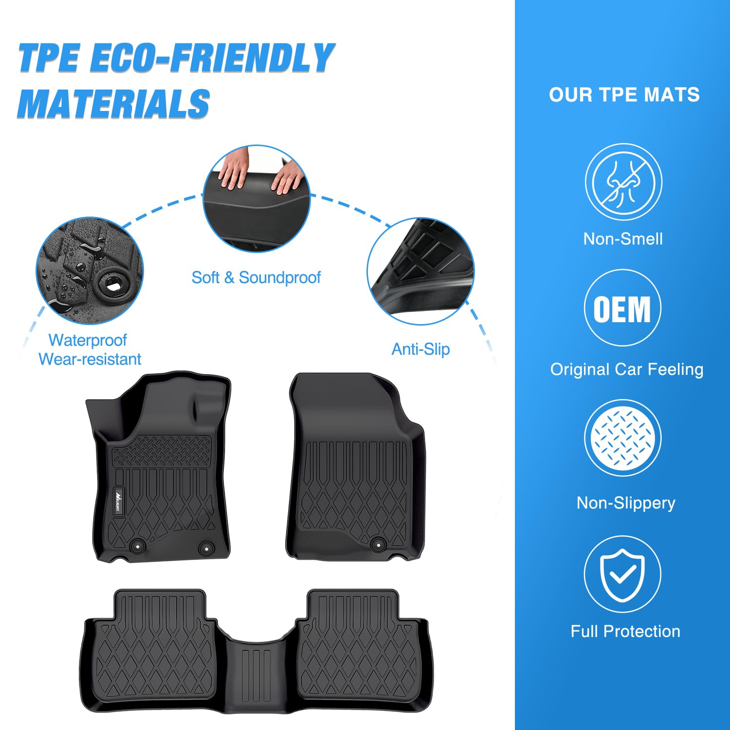 Tapetes de piso Nilight TPE para Nissan Altima 2013 2014 - Imagen 4