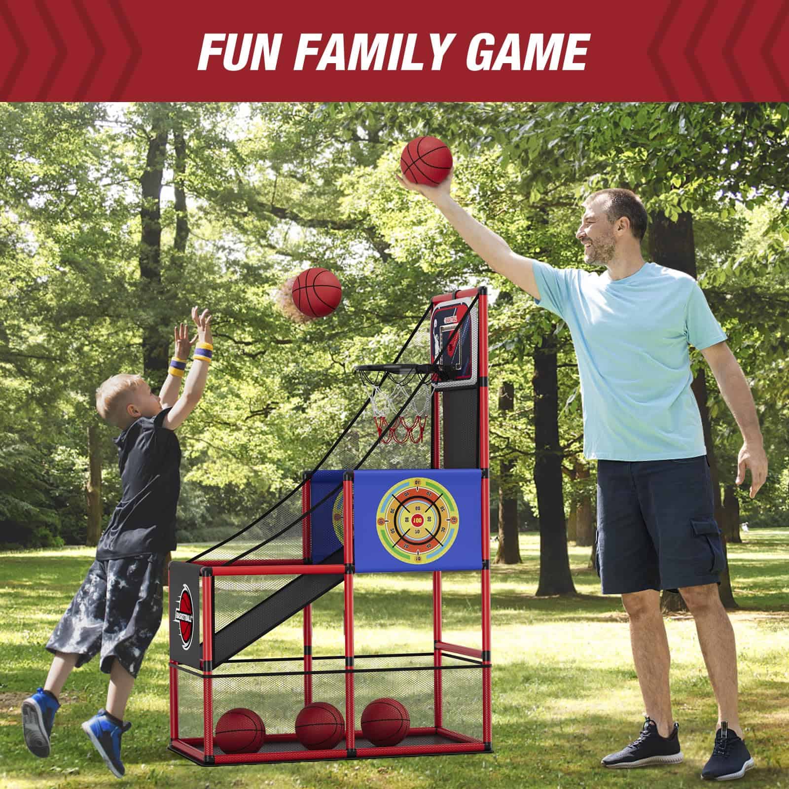 Juego de Arcade de Baloncesto 2 en 1 HYES con 2 Tableros de - Imagen 9