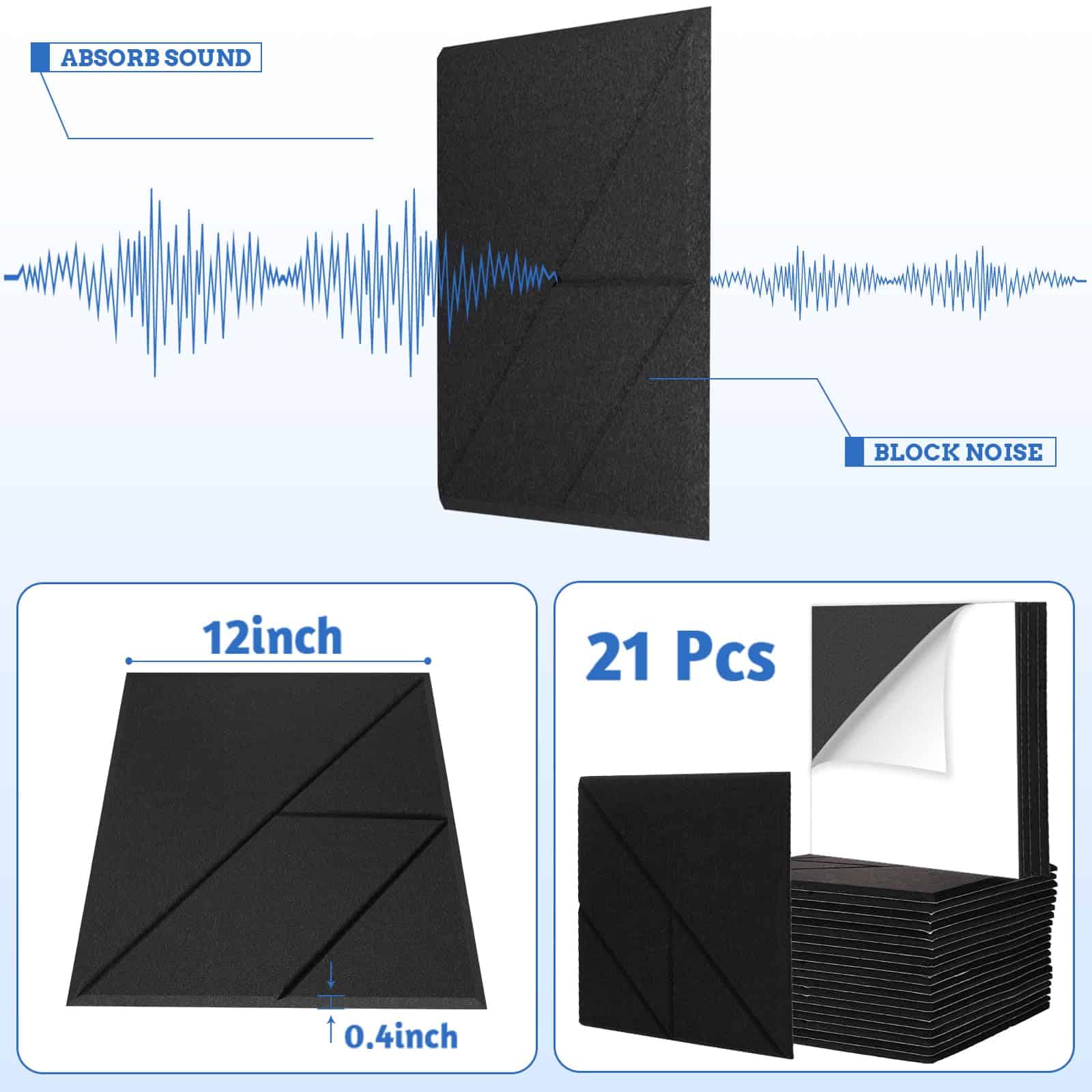 21 Pack Paneles Acústicos, Paneles de Espuma Acústica - Imagen 3